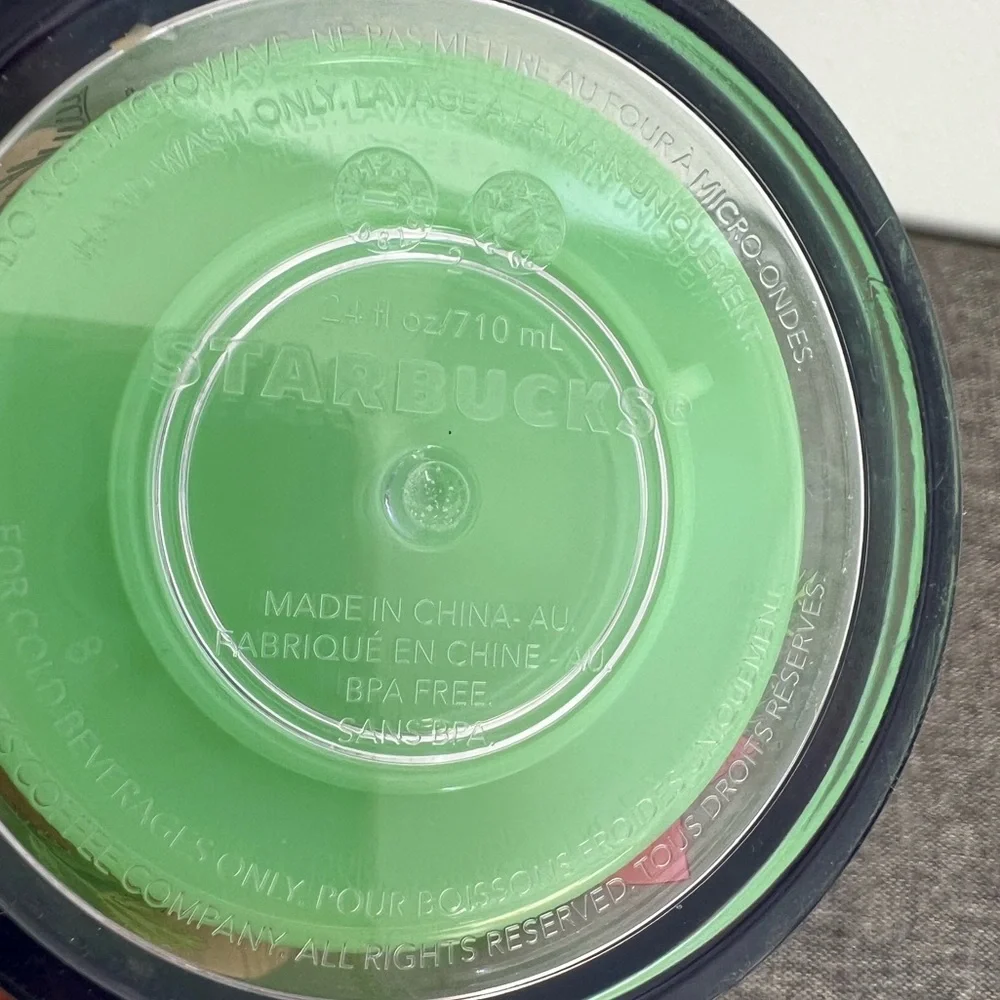 Starbucks Green Red Poinsettia Cold Tumbler 2021 Color Changing Holiday NO STRAW